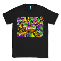 Black mardi gras cake glitterleopard and cowhide background Classic Tee - Artiststas