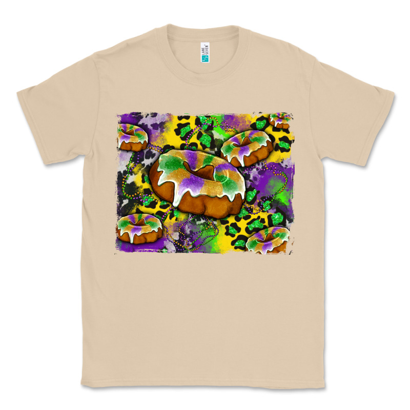 Mardi Gras Cake Glitterleopard And Cowhide Background Classic Tee by Artiststas | Teevron