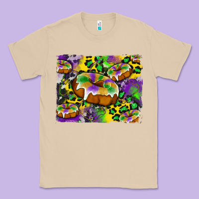 Mardi Gras Cake Glitterleopard And Cowhide Background Classic Tee Designed By Artiststas