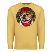 Antique Gold Christmas English Bulldog Premium Sweatshirt - RanaPortraitStore