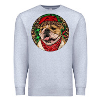 Heather Grey Christmas English Bulldog Premium Sweatshirt - RanaPortraitStore