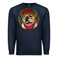 Navy Christmas English Bulldog Premium Sweatshirt - RanaPortraitStore