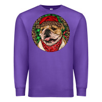 Purple Christmas English Bulldog Premium Sweatshirt - RanaPortraitStore