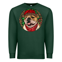 Sports Green Christmas English Bulldog Premium Sweatshirt - RanaPortraitStore