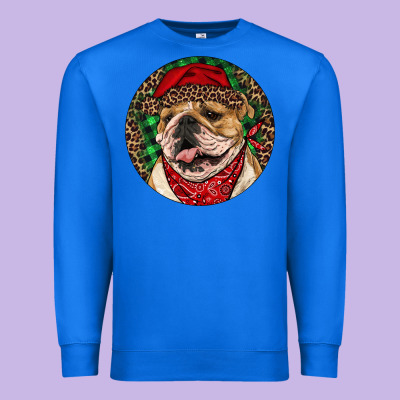 Christmas English Bulldog Premium Sweatshirt Designed By Ranaportraitstore