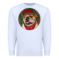 White Christmas English Bulldog Premium Sweatshirt - RanaPortraitStore