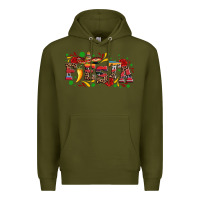 Army Green fieasta with sombrero rose and pepper Premium Hoodie - Artiststas