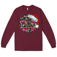 Burgundy serape and leopard christmas Long Sleeve Tee - CowhideDigitalArt