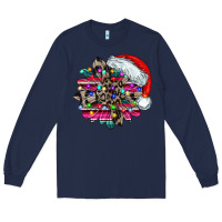 Navy serape and leopard christmas Long Sleeve Tee - CowhideDigitalArt