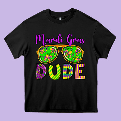 Mardi Gras Dude Olivia Heavy Core Tee Designed By Oliviacreatesart