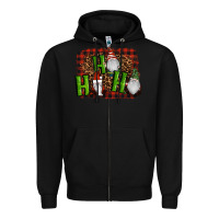 Black ho ho ho gnomes christmas Zipper Hoodie - RanaPortraitStore