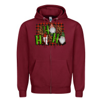 Burgundy ho ho ho gnomes christmas Zipper Hoodie - RanaPortraitStore
