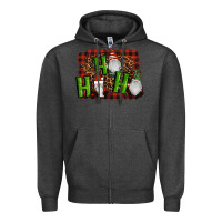 Charcoal Heather ho ho ho gnomes christmas Zipper Hoodie - RanaPortraitStore