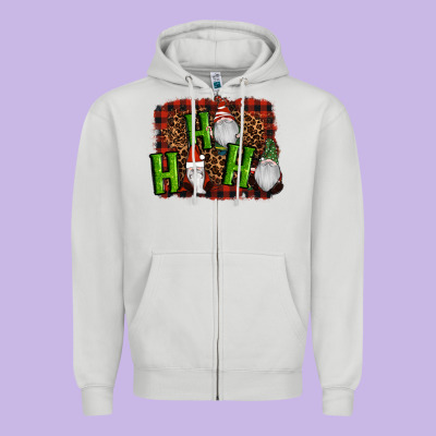 Ho Ho Ho Gnomes Christmas Zipper Hoodie Designed By Ranaportraitstore