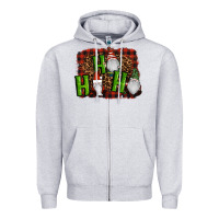 Heather Grey ho ho ho gnomes christmas Zipper Hoodie - RanaPortraitStore