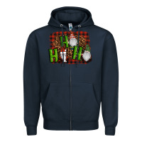 Navy ho ho ho gnomes christmas Zipper Hoodie - RanaPortraitStore