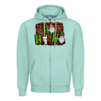 Seafoam ho ho ho gnomes christmas Zipper Hoodie - RanaPortraitStore