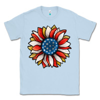 Dusty Blue Patriotic Sunflower Classic Tee - Jasminsmagicworld