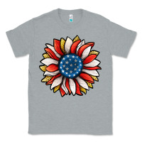 Heather Grey Patriotic Sunflower Classic Tee - Jasminsmagicworld