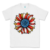 White Patriotic Sunflower Classic Tee - Jasminsmagicworld