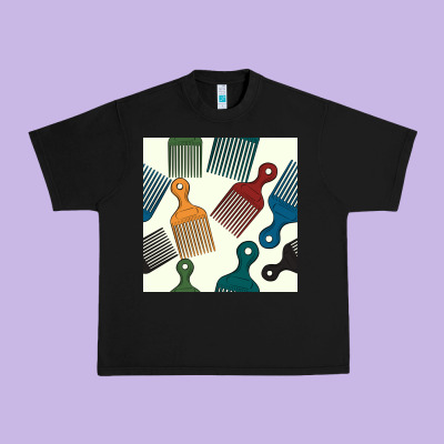 Afro Combs Seamless Patterns Urban Heavy Tee Designed By Bundleandbundleshop
