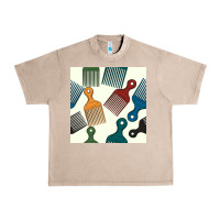 French Oak afro combs seamless patterns Urban Heavy Tee - BundleAndBundleShop