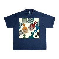 Navy afro combs seamless patterns Urban Heavy Tee - BundleAndBundleShop