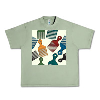 Oil Green afro combs seamless patterns Urban Heavy Tee - BundleAndBundleShop