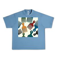 Pebble Blue afro combs seamless patterns Urban Heavy Tee - BundleAndBundleShop