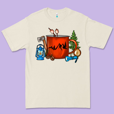Camper Coffee Cup Premium Tee Designed By Fadigitalartstudio