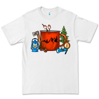White Camper Coffee Cup Premium Tee - FaDigitalArtStudio