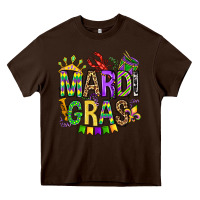 Chocolate Brown mardi gras olivia Heavy Core Tee - OliviaCreatesArt