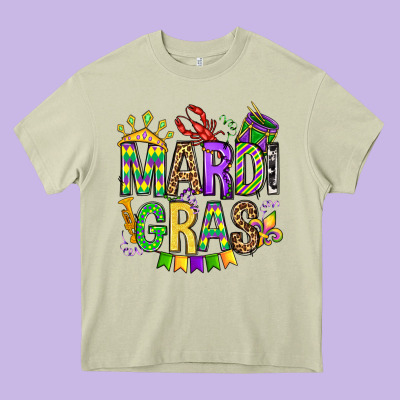 Mardi Gras Olivia Heavy Core Tee Designed By Oliviacreatesart
