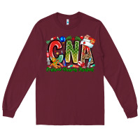 Burgundy Christmas CNA Long Sleeve Tee - CowhideDigitalArt