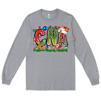 Heather Grey Christmas CNA Long Sleeve Tee - CowhideDigitalArt