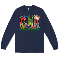Navy Christmas CNA Long Sleeve Tee - CowhideDigitalArt