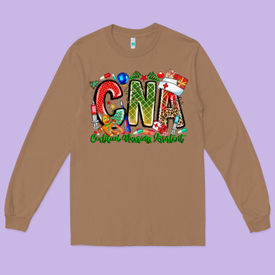 Christmas Cna Long Sleeve Tee Designed By Cowhidedigitalart