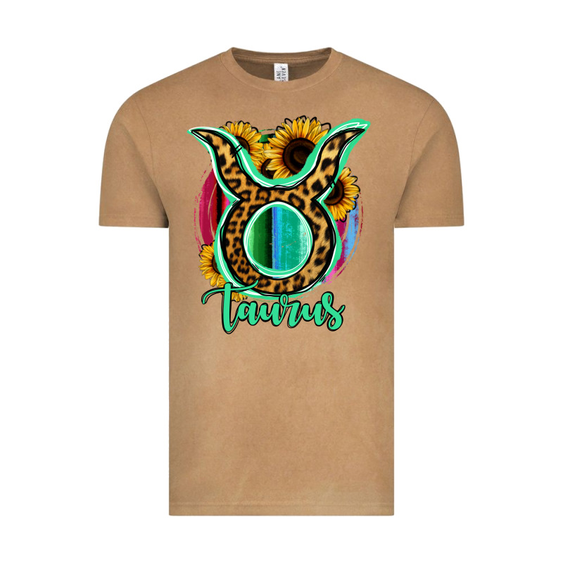Taurus Zodiac Sign Sunflower Leopard Serape Vintage Tee by RanaPortraitStore | Teevron