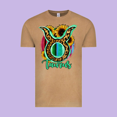 Taurus Zodiac Sign Sunflower Leopard Serape Vintage Tee Designed By Ranaportraitstore