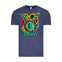 Vintage Denim Taurus Zodiac Sign Sunflower Leopard Serape Vintage Tee - RanaPortraitStore