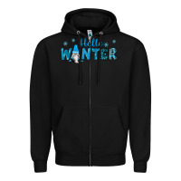 Black hello winter gnomes Zipper Hoodie - RanaPortraitStore