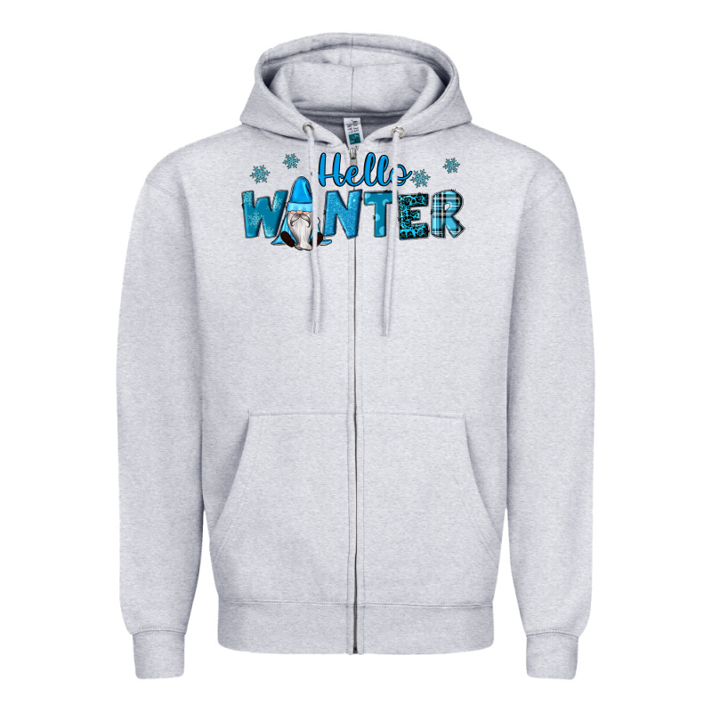 Hello Winter Gnomes Zipper Hoodie by RanaPortraitStore | Teevron