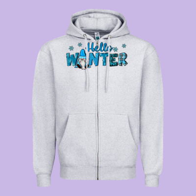 Hello Winter Gnomes Zipper Hoodie Designed By Ranaportraitstore