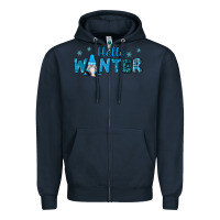 Navy hello winter gnomes Zipper Hoodie - RanaPortraitStore