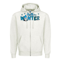 Oatmeal Heather hello winter gnomes Zipper Hoodie - RanaPortraitStore