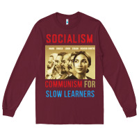 Burgundy socialism Long Sleeve Tee - DesigneFamous