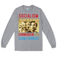 Heather Grey socialism Long Sleeve Tee - DesigneFamous