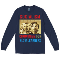 Navy socialism Long Sleeve Tee - DesigneFamous