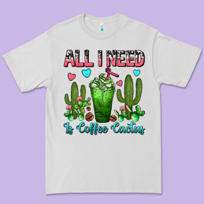 All I Need Is Coffee Cactus Frappe Premium Tee Designed By Fadigitalartstudio