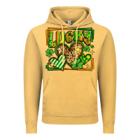 Vintage Mustard lucky st patricks day hearts Vintage Hoodie - LillyAllenDesigns